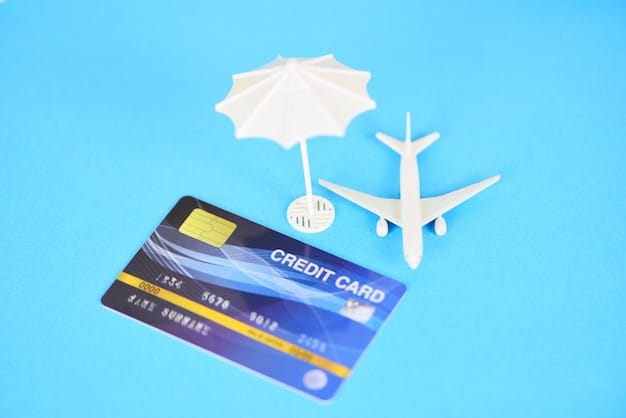 A close-up of a credit card with an airline logo, next to a boarding pass and a miniature airplane, symbolizing how credit card spending translates into airline miles.
