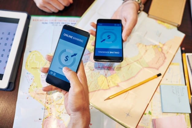 A person looking at a smartphone displaying a comparison chart of different travel insurance policies and airline miles programs, with a focus on maximizing both benefits.