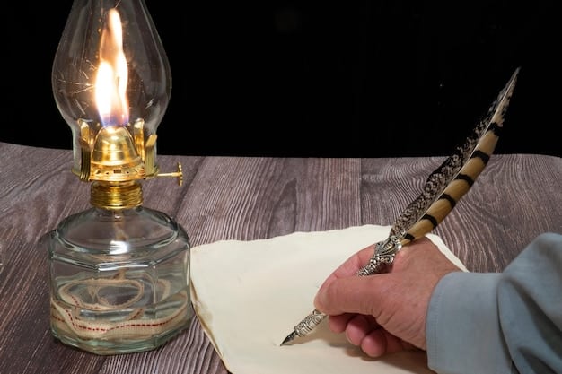 A close-up of Mark Twain's writing desk, featuring his signature pipe, inkwell, and a half-written manuscript, illuminated by soft natural light.