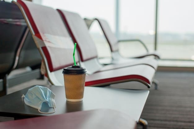 An airport lounge with comfortable seating, complimentary food and drinks, showcasing the benefits of premium travel.