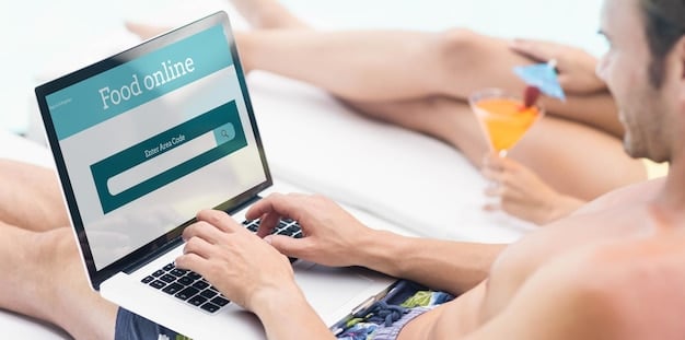 A hand hovering over a keyboard, about to type in an email address into a newsletter sign-up form on a reputable travel website, with a padlock icon displayed in the browser's address bar.