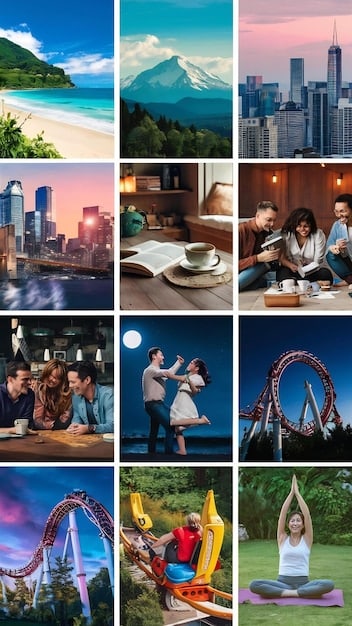 A collage of images showcasing various activities suitable for a 3-day city break, including visiting historical sites, enjoying local cuisine, and exploring museums. The images are vibrant and diverse, representing a range of experiences related to 