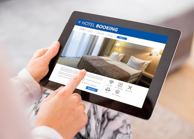 A tablet showing a hotel comparison website displaying various hotels and discounted prices. The interface is clean and user-friendly, highlighting the discounts with Secret Hotel Discount Codes: Save Up to 30% on Your Next Stay.