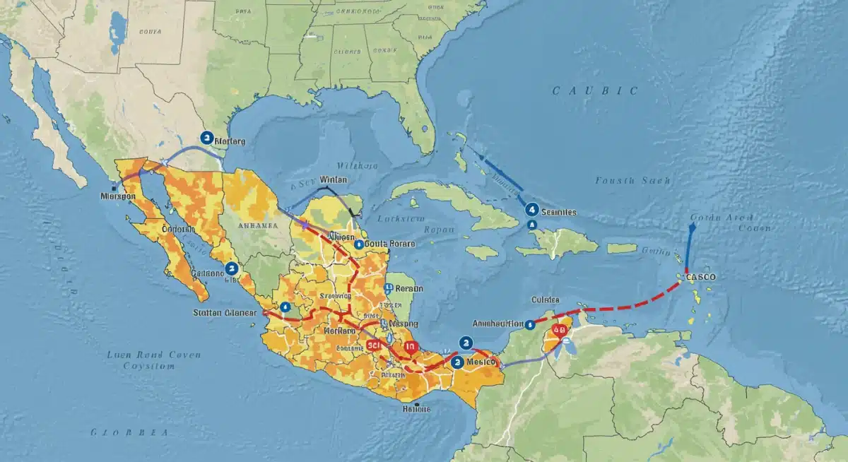 Map showing popular Caribbean and Mexico all-inclusive resort destinations for U.S. travelers.