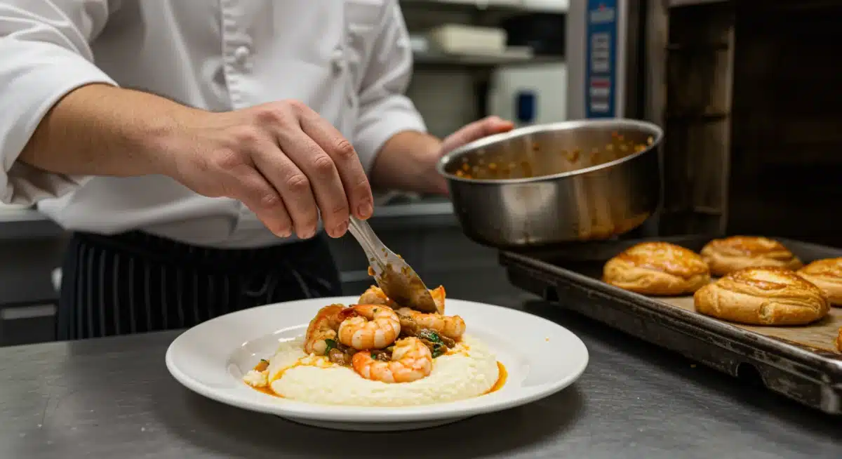 Chef preparing regional American dish