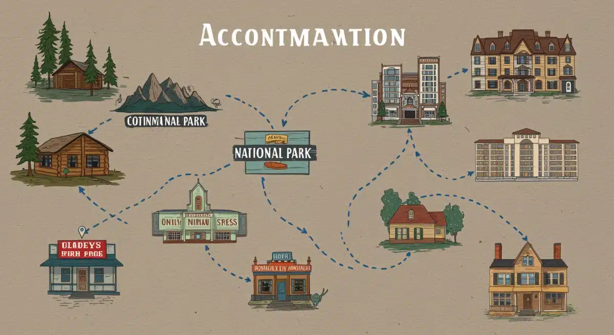 Diverse national accommodation options in the US for budget travelers