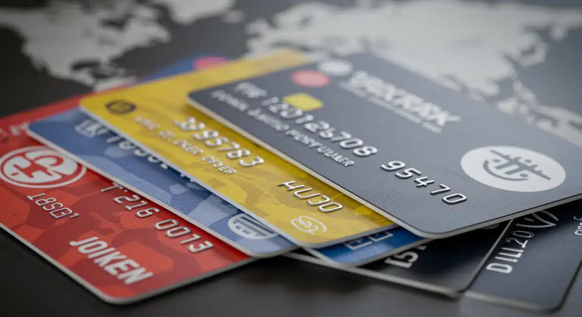 Stack of loyalty program credit cards representing various travel rewards
