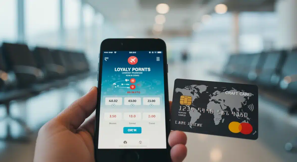 Smartphone displaying loyalty points accumulation and credit card benefits