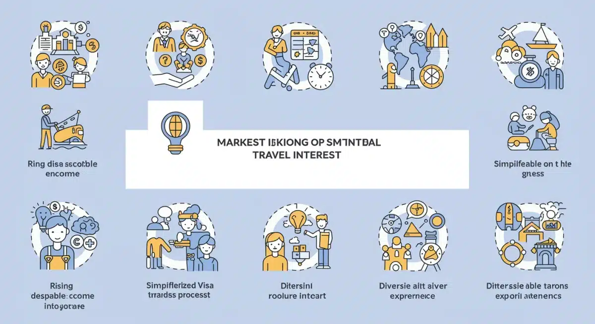 Infographic showing market drivers for international travel growth