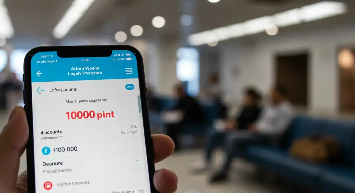 Mobile app displaying high loyalty points balance for redemption