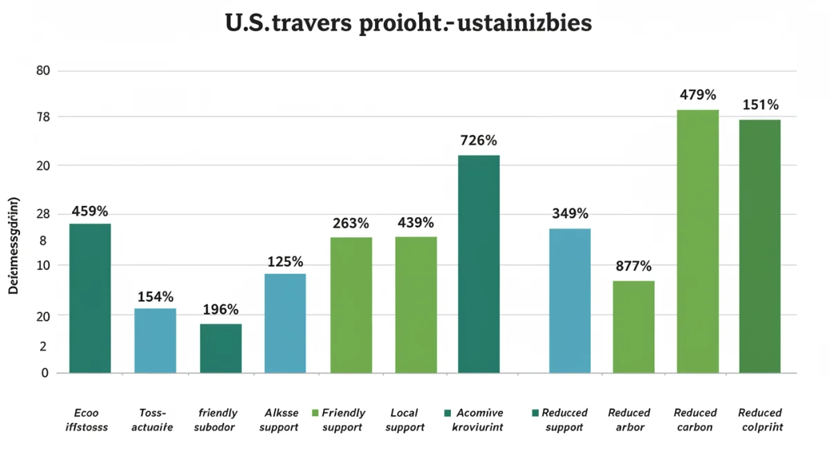 Infographic showing rising sustainable travel preferences among U.S. travelers