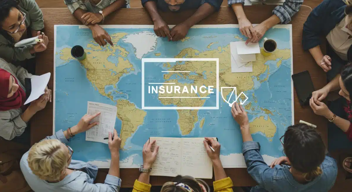Travelers reviewing insurance options before a trip, symbolizing informed decision-making and risk management.